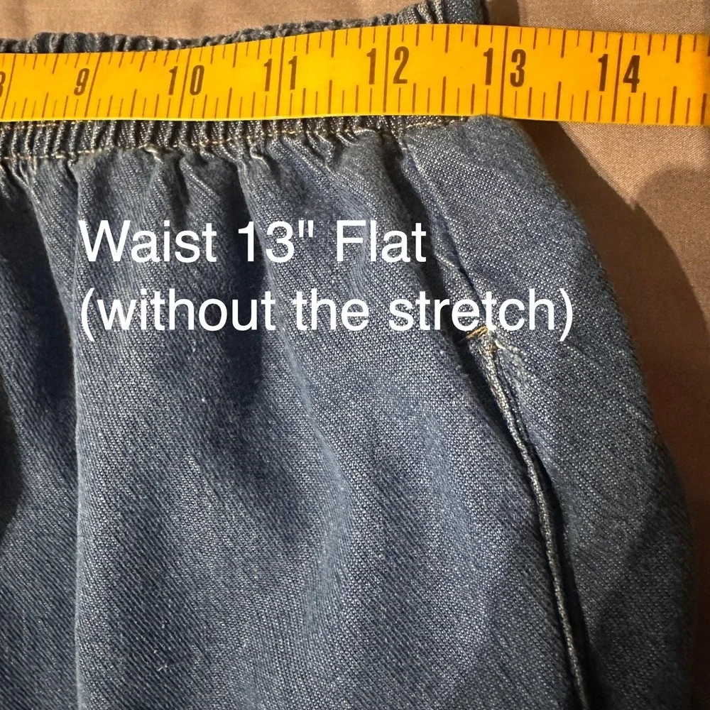 1990s Better Than Basic Denim Medium Maxi Skirt  Blue Modest Side Slit‎ Pockets